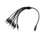 8 Ways DC Power Splitter Cable Extension Cord for Security CCTV Camera LED Strip