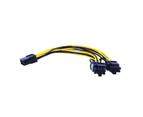 5Pcs 20cm 6 Pin to 8 Pin Adapter Cable Extension Wire Graphics Card Power Supply Cord for Computer