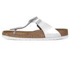 Birkenstock Unisex Gizeh Regular Fit Sandals - Metallic Silver