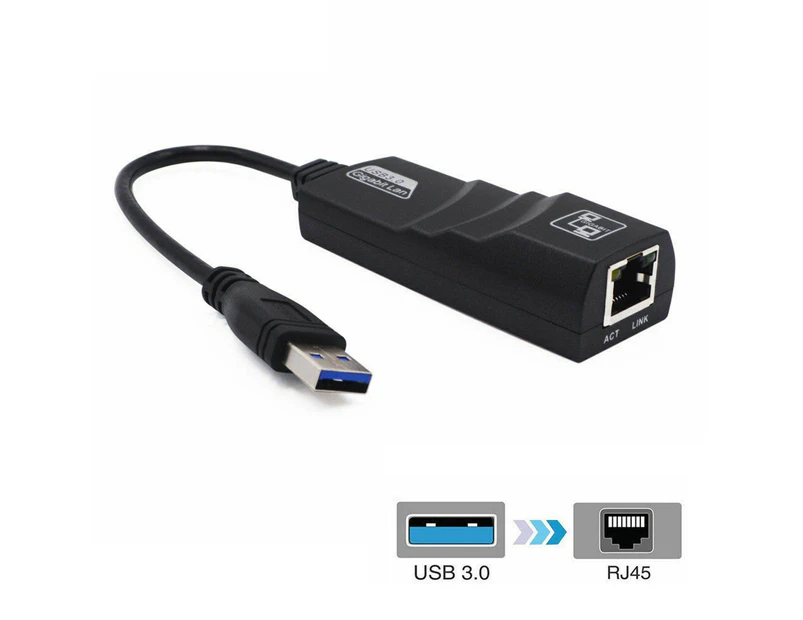 USB 3.0 to 10/100/1000Mbps Gigabit RJ45 Ethernet LAN Network Adapter for PC Mac