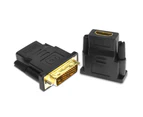 DOONJIEY DVI-D Dual Link 24+1 Male to HDMI-compatible Female Audio Video Adapter Connector