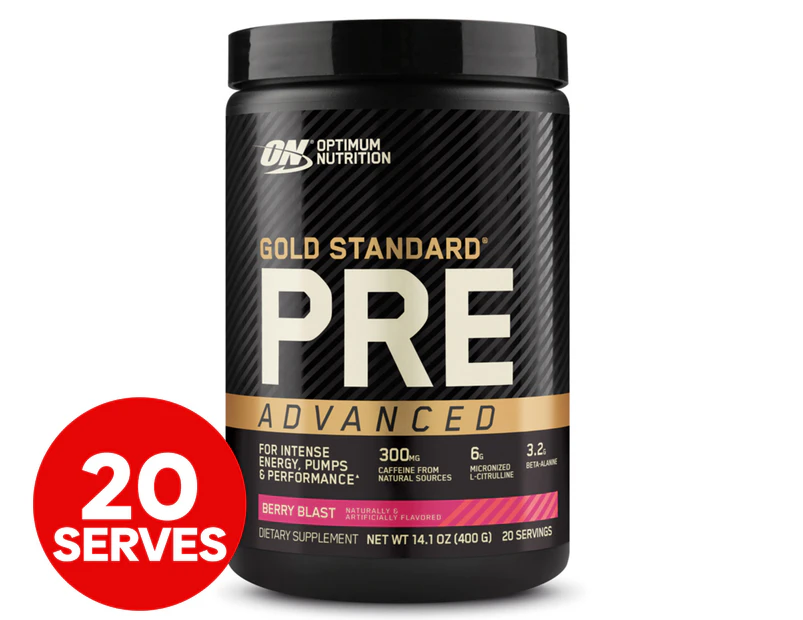 Optimum Nutrition Gold Standard Pre Advanced Berry Blast 400g / 20 Serves