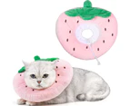 QBLEEV Adjustable Soft Cat Cone Collar After Surgery-Strawberry