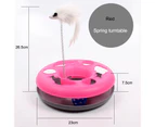 QBLEEV Cat Toy Scratching Spring Mouse with Exercise Bell Balls-Rose red