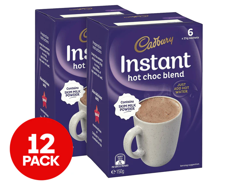 2 x Cadbury Instant Hot Chocolate Sachets 6-Pack