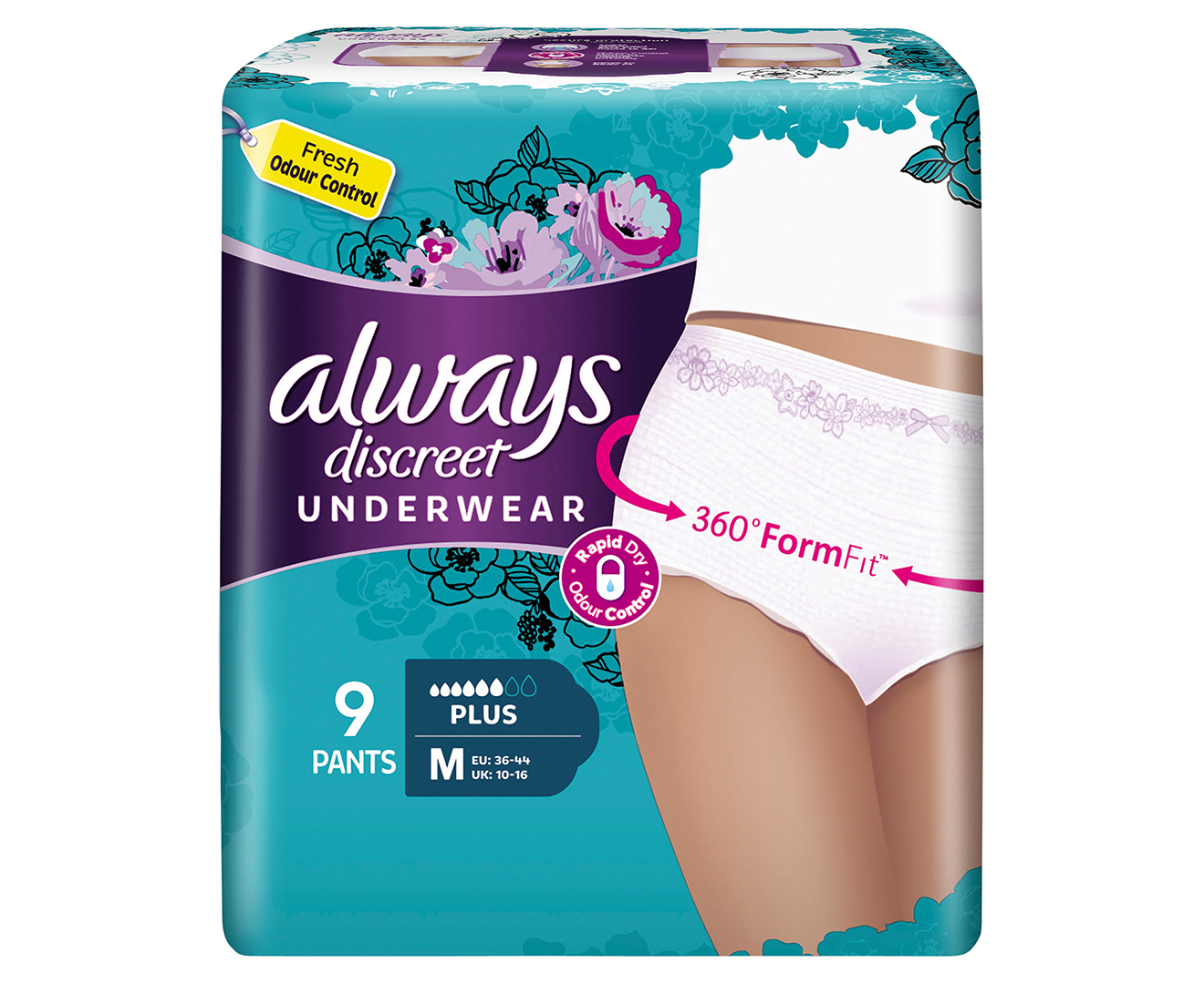 Always Discreet Underwear Plus Pants Medium 9pk