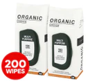2 x 100pk Organic Choice Multi-Purpose Wipes Lemongrass & Australian Myrtle