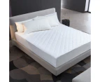 Mattress Protector Pad Bed Cover Waterproof Quilted Embossed Mattress Topper - White diamond lattice
