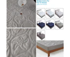Mattress Protector Pad Bed Cover Waterproof Quilted Embossed Mattress Topper - Grey Conch shell