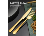 16/24 Set Kitchen Gold Cutlery Set Fork Knife Spoon