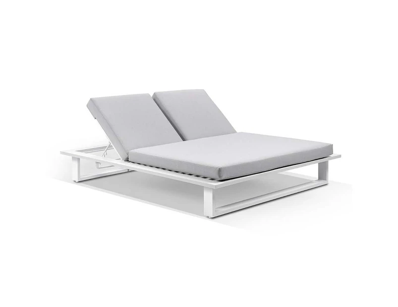 Arcadia Double Aluminium Sun Lounge - Outdoor Sun Lounges - White