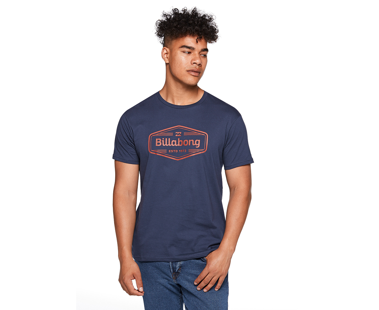 Billabong Men's Trademark Short Sleeve Tee / T-Shirt / Tshirt - Denim |  