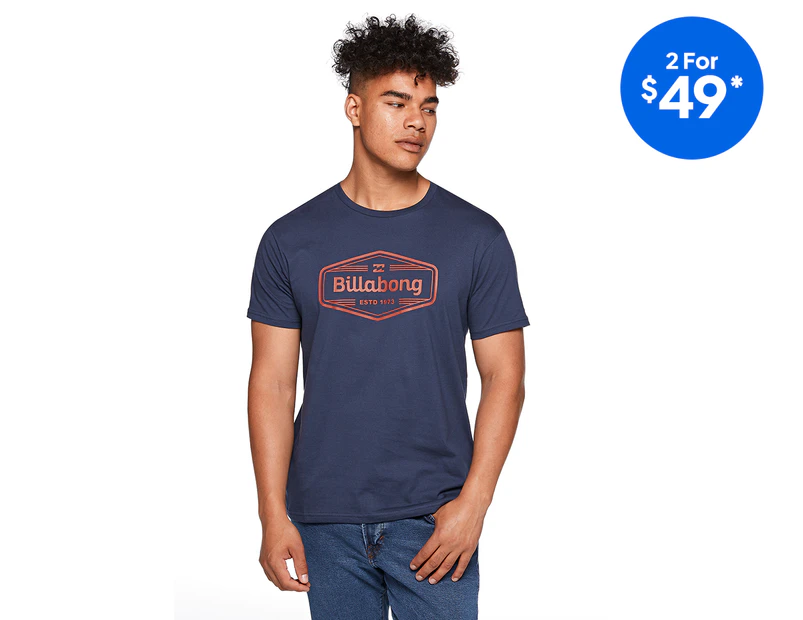 Preview image Billabong Men's Trademark Short Sleeve Tee / T-Shirt / Tshirt - Denim