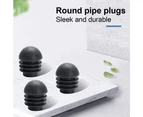 32 pieces pipe plugs, round end cap, pipe, lamellar plugs with spherical head, pipe cover made of plastic, round pipe plugs - Black