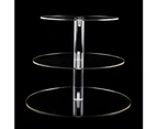 Colorfulstore Transparent Round Acrylic 3/4 Tier Cake Holder Party Cupcake Display Stand Rack-