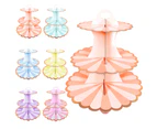 Colorfulstore 3-Layer Cupcake Dessert Paper Stand Display Rack Birthday Wedding Party Supplies-Pink