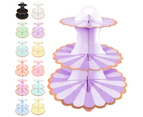 Colorfulstore 3-Layer Cupcake Dessert Paper Stand Display Rack Birthday Wedding Party Supplies-Purple