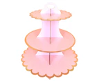 Colorfulstore 3-Layer Cupcake Dessert Paper Stand Display Rack Birthday Wedding Party Supplies-Rose Red