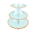 Colorfulstore 3-Layer Cupcake Dessert Paper Stand Display Rack Birthday Wedding Party Supplies-Blue