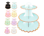 Colorfulstore 3-Layer Cupcake Dessert Paper Stand Display Rack Birthday Wedding Party Supplies-Green