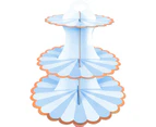Colorfulstore 3-Layer Cupcake Dessert Paper Stand Display Rack Birthday Wedding Party Supplies-Blue