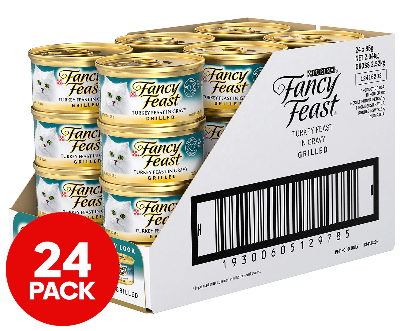 24 x Purina Fancy Feast Grilled Turkey Feast In Gravy 85g