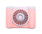 Portable 3 Speeds USB Rechargeable Neck Hanging Cooling Fan Fragrance Cooler - Pink