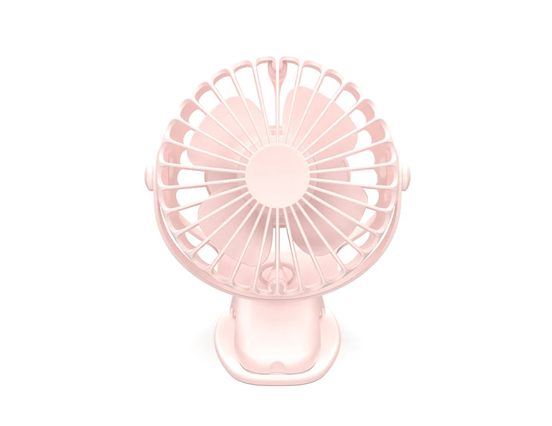 Portable USB Rechargeable 360 Degree Rotating Desktop Summer Clip Cooling Fan - Pink
