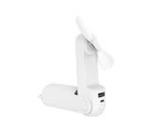 Portable Foldable Rechargeable Power Bank Flashlight Mini Electric Coolong Fan - White