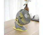 Portable USB Rechargeable 360 Degree Rotating Desktop Summer Clip Cooling Fan - Green
