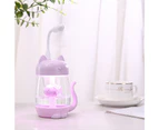 350ml Cartoon Cat LED Night Light Humidifier Mini Fan Car Home Office Diffuser - Purple