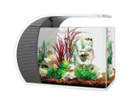 Hygger 23L Arc-Shaped Fish Tank Aquarium w/ Led Lighting, Hidden Filtration Box