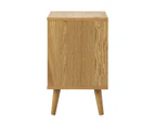 Oikiture Bedside Tables 2 Drawers Side Table Nightstand Storage Cabinet Wood