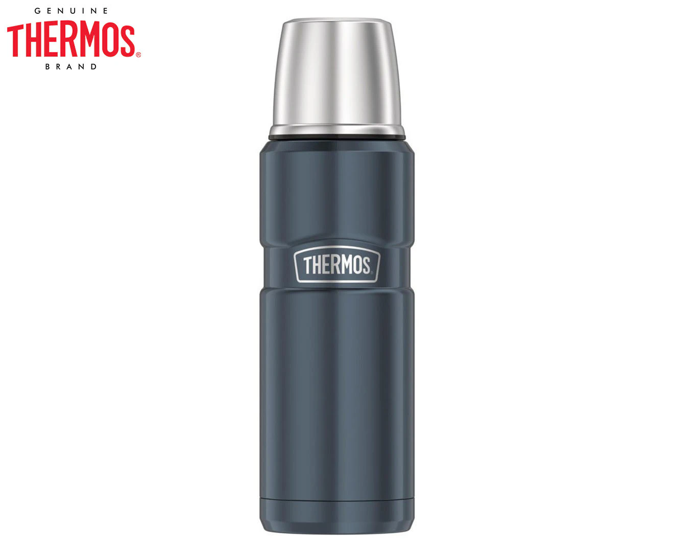 Thermos 470ml King Vacuum Insulated Double Walled Hot/Cold Bottle Slate Steel