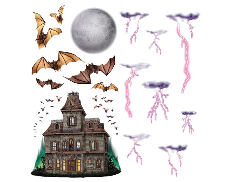 Haunted House Night Sky Cutouts Pack of 16