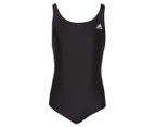 Adidas Girls' Solid Fitness One Piece Swimsuit - Black