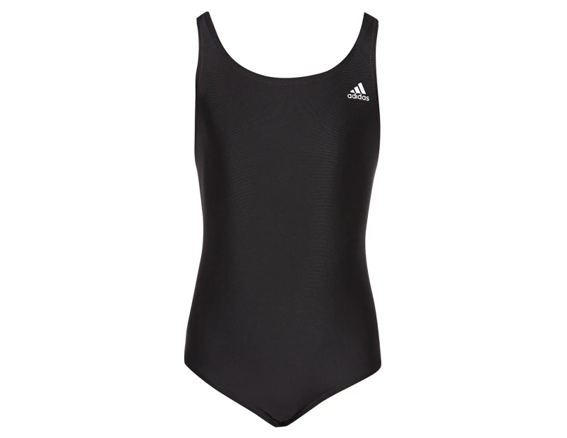 Adidas Girls' Solid Fitness One Piece Swimsuit - Black