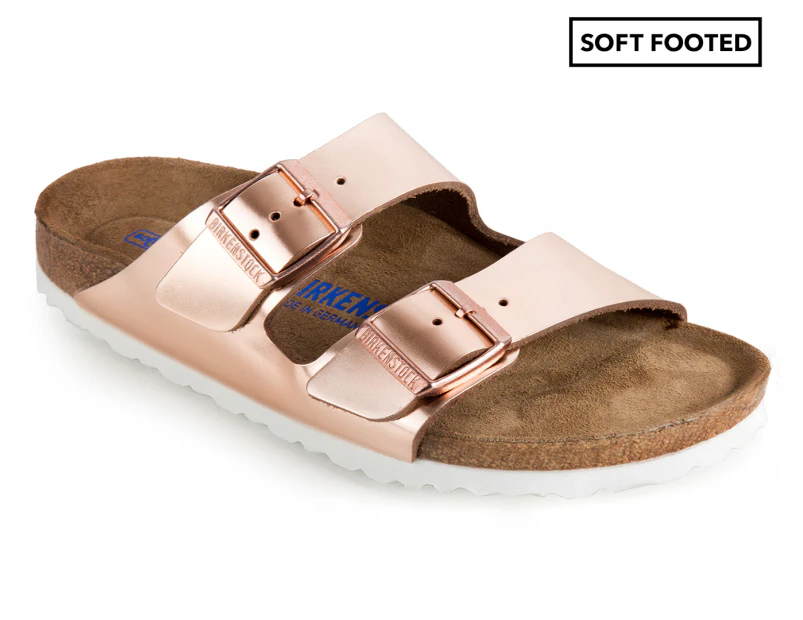 Birkenstock Arizona Soft Footbed Narrow Fit Sandals - Metallic Copper