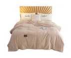 Reversible Fleece Throw Blanket Bed Throws Blanket Plush Blanket Sofa Blanket -Khaki