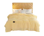 Reversible Fleece Throw Blanket Bed Throws Blanket Plush Blanket Sofa Blanket -Yellow