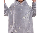 Kid Luminous Hoodie Blanket Hooded Glow In Dark Oversized Wearable Throw Blanket