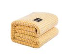 Reversible Fleece Throw Blanket Bed Throws Blanket Plush Blanket Sofa Blanket -Yellow