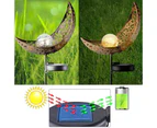 Kynup 2 Pack Garden Metal Moon Solar LED Lamp with Warm White Spherical Lamp Post