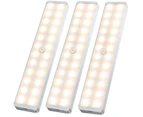 Kynup LED Closet Light 24-LED Rechargeable Motion Sensor Warm Light Bar (3 Packs)
