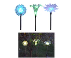 Kynup 1 Set LED Transparent Colorful Flower Light Solar Energy Automatically Illuminates