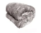 Shaye Luxury Range Faux Fur Throw Rug 127 x 152 cm Taupe Angora Rabbit