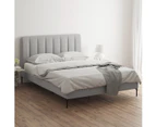 Fabric Bed Frame with Vertical Panels in King, Queen and Double Size (Grey)