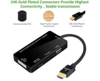 3 In 1 HDMI To VGA DVI HDMI with Audio 3.5mm Micro Adapter Cable for HDMI Laptop, Computer Etc Connect Simultaneously
