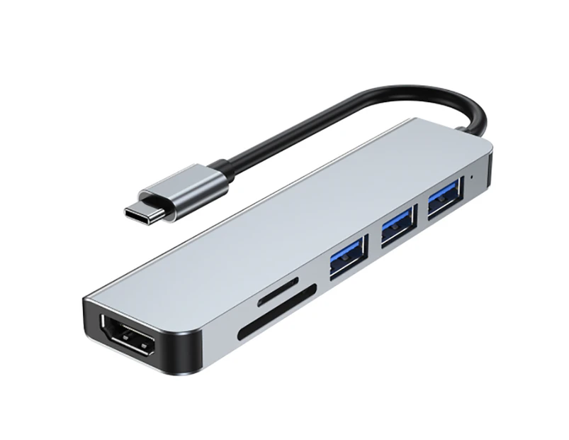 Usb C Hub Multiport Adapter - 6 In 1 Usb C To Multiport Adapter, Sd/Tf Card Reader - Type-C Hub