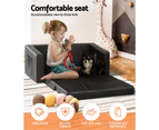 Keezi Kids Sofa 2 Seater Children Flip Open Couch PU Leather Armchair Black
